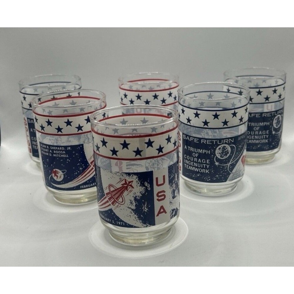 Vintage NASA Rock Glasses Apollo 13 And 14